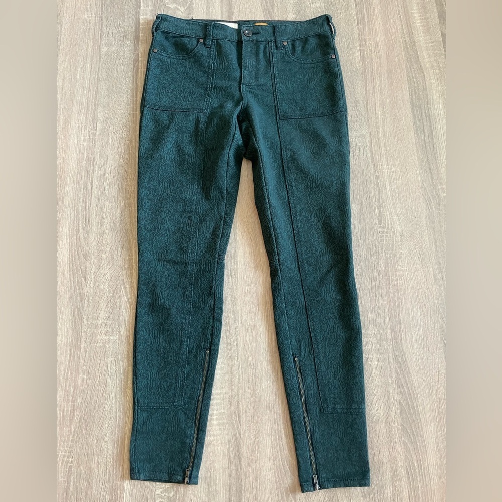 Dark Teal Women’s Slim Zipper Ankle Pants